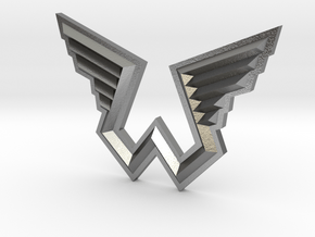 Wings Logo Pendant in Natural Silver