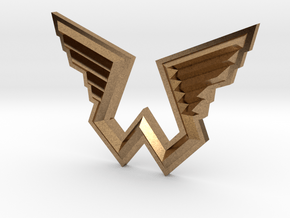 Wings Logo Pendant in Natural Brass