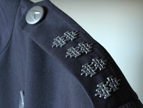 Button Cap for Starfleet dress uniform epaulet in White Natural Versatile Plastic