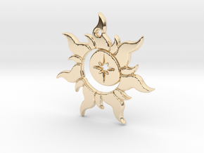 Sun, moon and star in 14K Yellow Gold