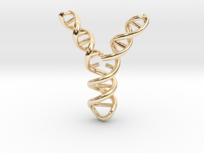 Replicating DNA (small) in 14k Gold Plated Brass