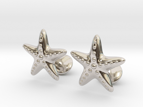 Starfish Cufflinks in Rhodium Plated Brass