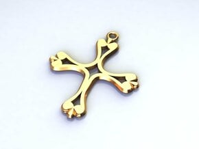 Cross Pendant of Hope in Polished Brass