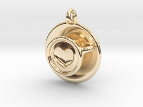 Coffee Love Pendant in 14K Yellow Gold