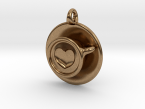 Coffee Love Pendant in Natural Brass