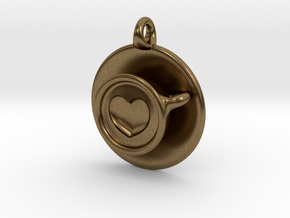 Coffee Love Pendant in Natural Bronze