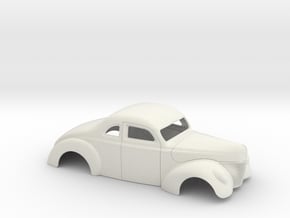 1/16 1940 Ford Coupe 2 Inch Chop in White Natural Versatile Plastic
