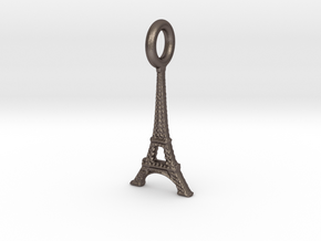 Eiffel Tower, Paris, France Charm in Polished Bronzed Silver Steel