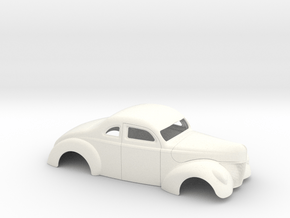 1/24 1940 Ford Coupe 3 Inch Chop in White Processed Versatile Plastic