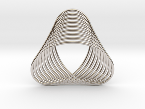 0539 Motion Of Points Around Circle (5cm) #016 in Rhodium Plated Brass