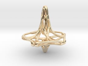 Penta-Fractal Spinning Top in 14k Gold Plated Brass