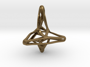 Tri-Fractal Spinning Top in Polished Bronze