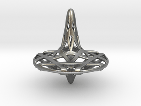 Hexa-Fractal Spinning Top in Natural Silver