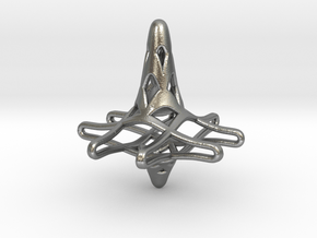 Quad-Fractal Spinning Top in Natural Silver