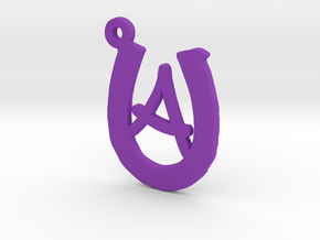 Horseshoe Monogram A in Purple Processed Versatile Plastic