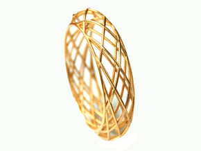 Bracelet Circles Sleek (size M) in Polished Gold Steel