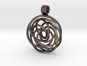 Vortex Pendant (Small) in Polished Bronzed Silver Steel