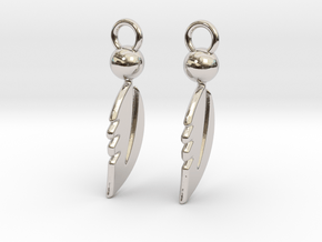 Feather Earrings in Rhodium Plated Brass