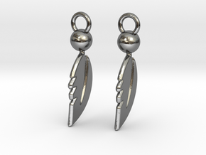 Feather Earrings in Polished Silver