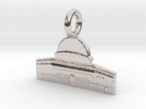 Dome of the Rock, Jerusalem, Israel Charm in Rhodium Plated Brass