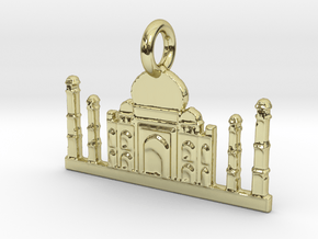Taj Mahal, Agra, India Charm in 18k Gold Plated Brass