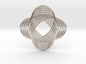 0540 Motion Of Points Around Circle (5cm) #017 in Rhodium Plated Brass