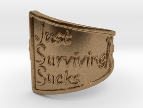 Just Surviving Sucks Satire Ring Size 8 in Natural Brass