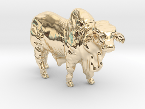 Brahma Bull in 14k Gold Plated Brass