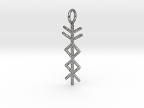 Prosperity Bind Rune Pendant in Natural Silver