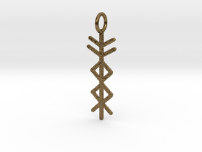Prosperity Bind Rune Pendant in Natural Bronze
