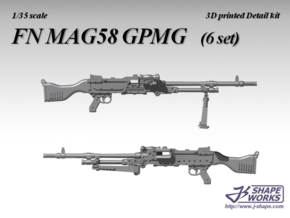 1/35 FN MAG58 GPMG (6 set) in Tan Fine Detail Plastic
