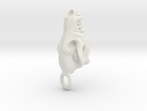 Wolf Skull Pendant in White Natural Versatile Plastic