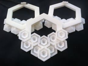 Hex Pendant in White Natural Versatile Plastic