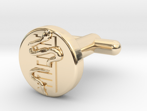 Snakes And Ladders Cufflinks in 14K Yellow Gold