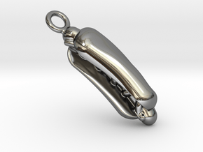 Hot Dog I Love You in Fine Detail Polished Silver