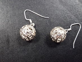 Armilliary Earrings in Polished Silver