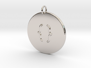 Null Set Pendant in Rhodium Plated Brass