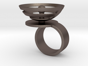 Orbit: US SIZE 6 in Polished Bronzed Silver Steel