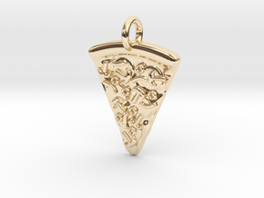 Pizza Pendant in 14k Gold Plated Brass