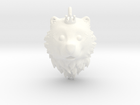 Bear Queen Pendant in White Processed Versatile Plastic