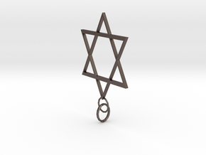 Star Of David in Polished Bronzed Silver Steel