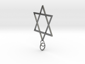 Star Of David in Fine Detail Polished Silver