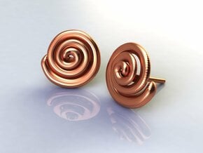 Spiral Earrings  in Polished Bronze