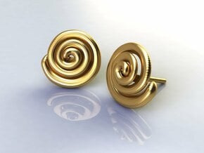 Spiral Earrings  in Polished Brass