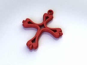 Cross Pendant of Hope medium in Red Processed Versatile Plastic