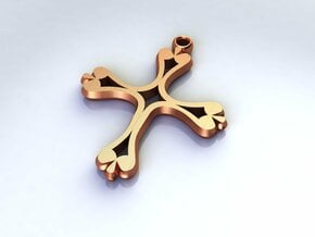 Cross Pendant of Hope medium in Polished Bronze