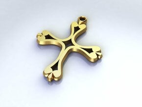 Cross Pendant of Hope medium in Polished Brass