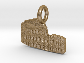 Colosseum, Rome, Italy Charm in Polished Gold Steel