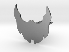 Beard icon for beard - front wearing in Polished Silver