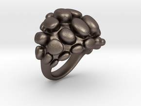 Bubble Ring in Polished Bronzed Silver Steel